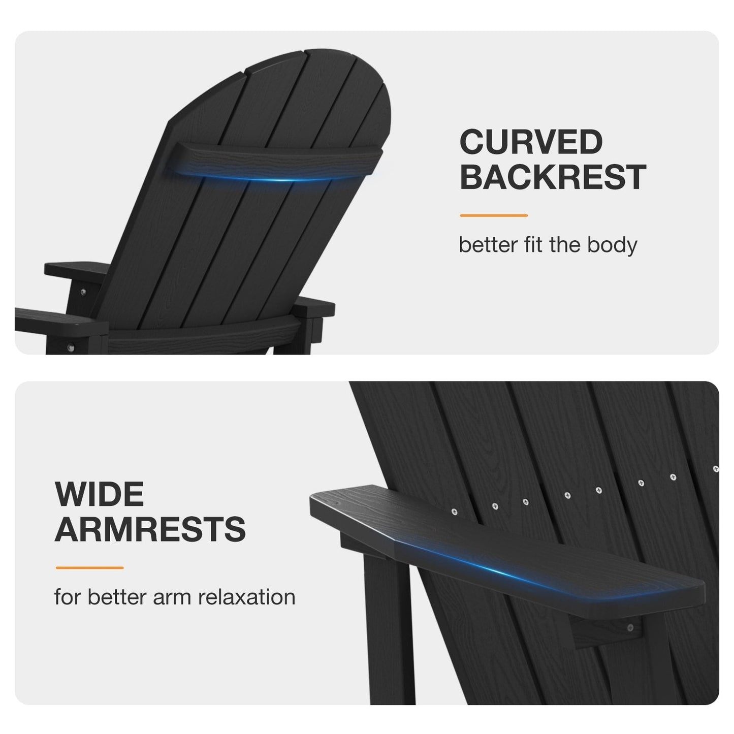 WINSOON Chaise à bascule d'extérieur pour tout type de météo, lot de 2