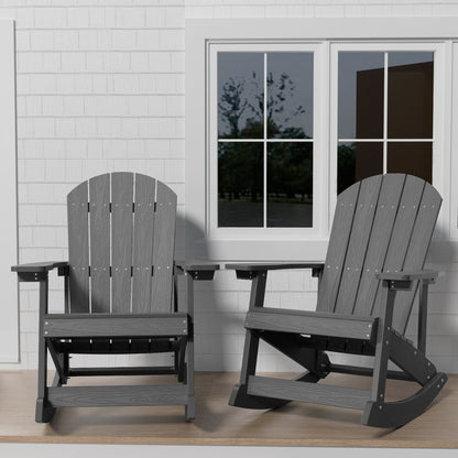WINSOON Chaise à bascule d'extérieur pour tout type de météo, lot de 2