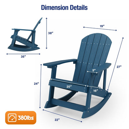 WINSOON Chaise à bascule d'extérieur pour tout type de météo, lot de 2