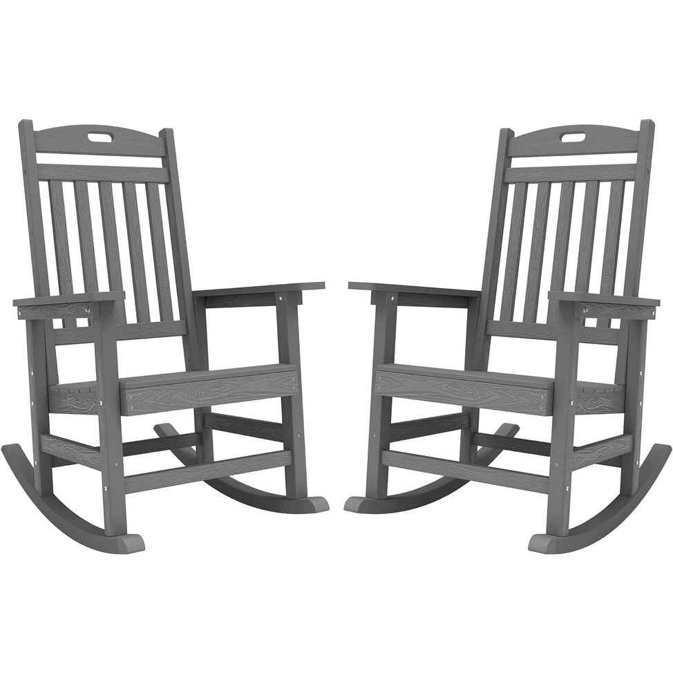 WINSOON Chaise à bascule d'extérieur pour tout type de météo, lot de 2