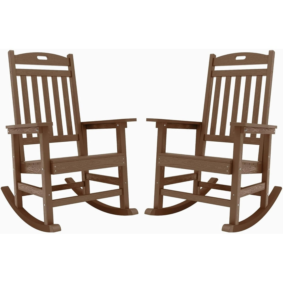 WINSOON Chaise à bascule d'extérieur pour tout type de météo, lot de 2