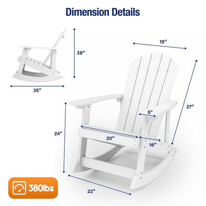 WINSOON Chaise à bascule d'extérieur pour tout type de météo, lot de 2