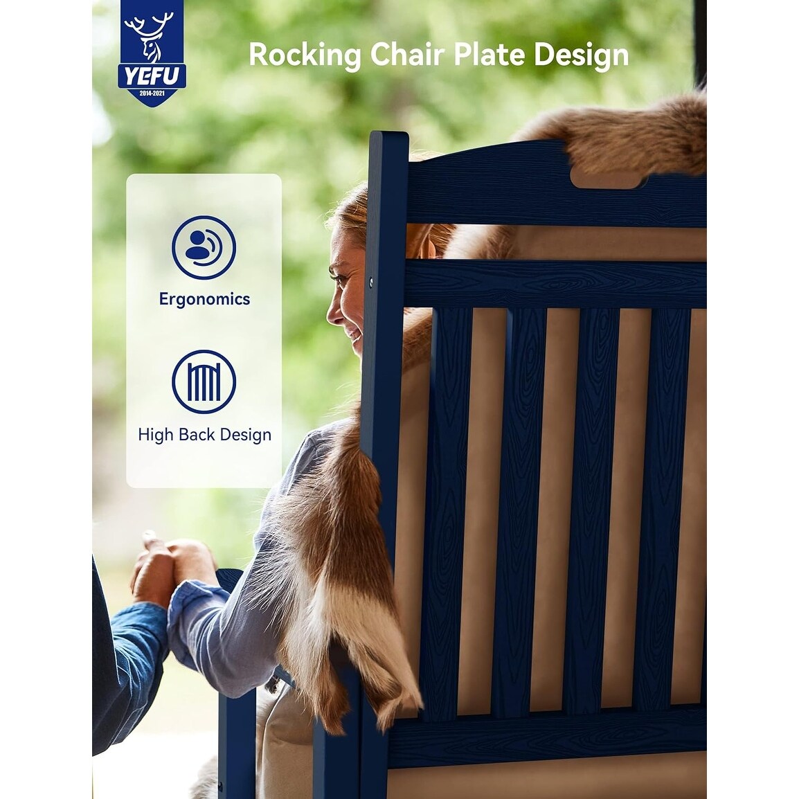 WINSOON Chaise à bascule d'extérieur pour tout type de météo, lot de 2