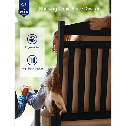 WINSOON Chaise à bascule d'extérieur pour tout type de météo, lot de 2