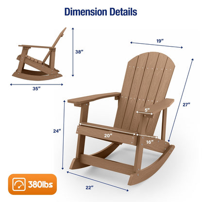 WINSOON Chaise à bascule d'extérieur pour tout type de météo, lot de 2
