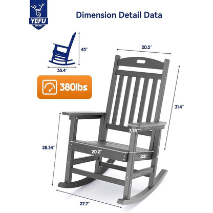 WINSOON Chaise à bascule d'extérieur pour tout type de météo, lot de 2