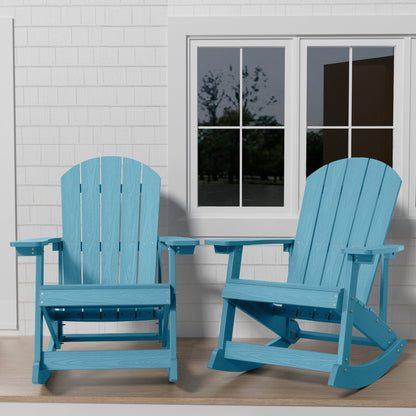 WINSOON Chaise à bascule d'extérieur pour tout type de météo, lot de 2