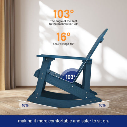 WINSOON Chaise à bascule d'extérieur pour tout type de météo, lot de 2