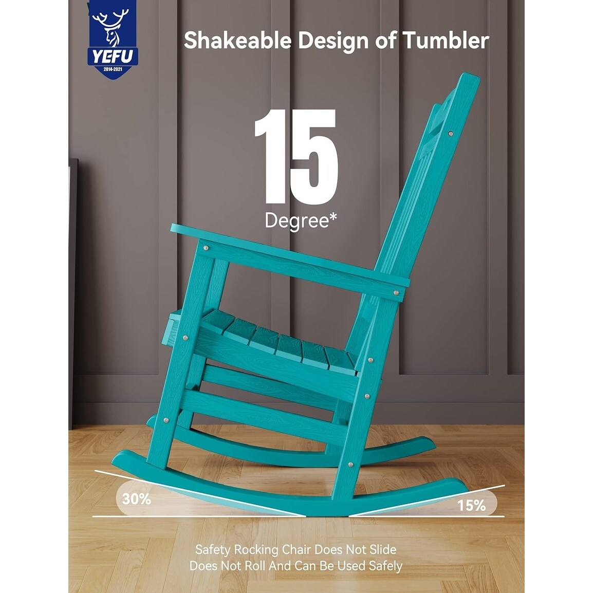 WINSOON Chaise à bascule d'extérieur pour tout type de météo, lot de 2