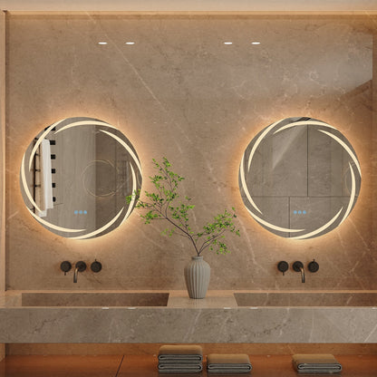 Miropoir de salle de bain à lumière LED tactile étanche, anti-buée, avec fonction de gradation.