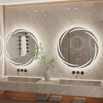 Miropoir de salle de bain à lumière LED tactile étanche, anti-buée, avec fonction de gradation.
