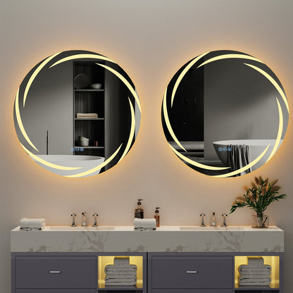 Miropoir de salle de bain à lumière LED tactile étanche, anti-buée, avec fonction de gradation.