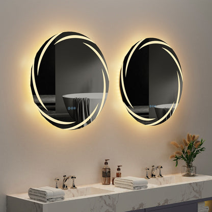 Miropoir de salle de bain à lumière LED tactile étanche, anti-buée, avec fonction de gradation.