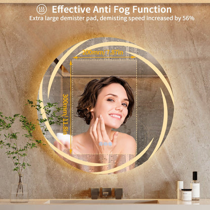 Miropoir de salle de bain à lumière LED tactile étanche, anti-buée, avec fonction de gradation.