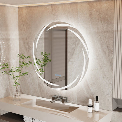 Miropoir de salle de bain à lumière LED tactile étanche, anti-buée, avec fonction de gradation.