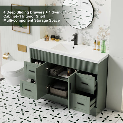 Ensemble de meuble-lavabo ondulé pour salle de bain, 30/36/48 pouces, avec lavabo et robinet.