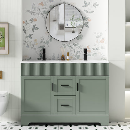 Ensemble de meuble-lavabo ondulé pour salle de bain, 30/36/48 pouces, avec lavabo et robinet.