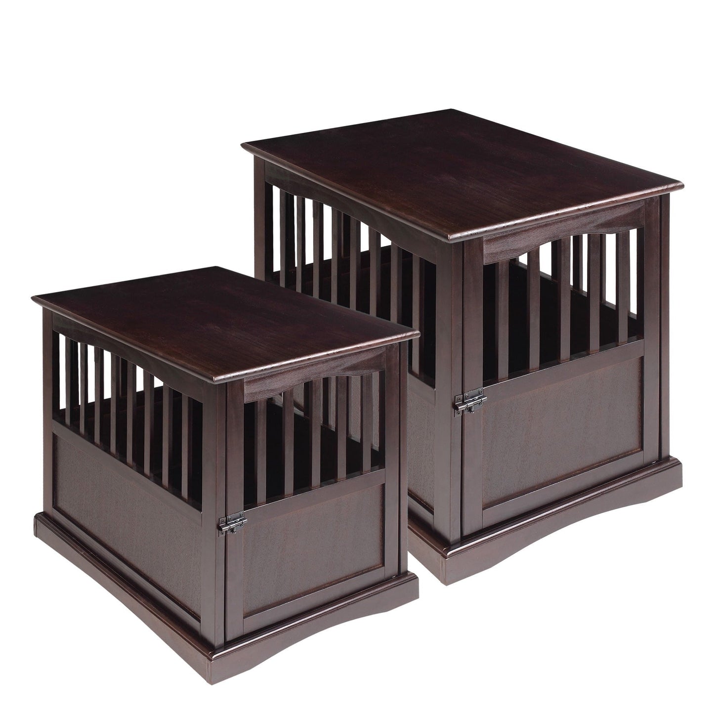 Table d'appoint en bois blanc pour cage à animaux avec porte verrouillable