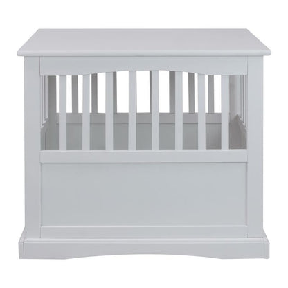 Table d'appoint en bois blanc pour cage à animaux avec porte verrouillable