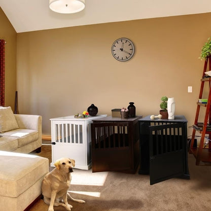 Table d'appoint en bois blanc pour cage à animaux avec porte verrouillable