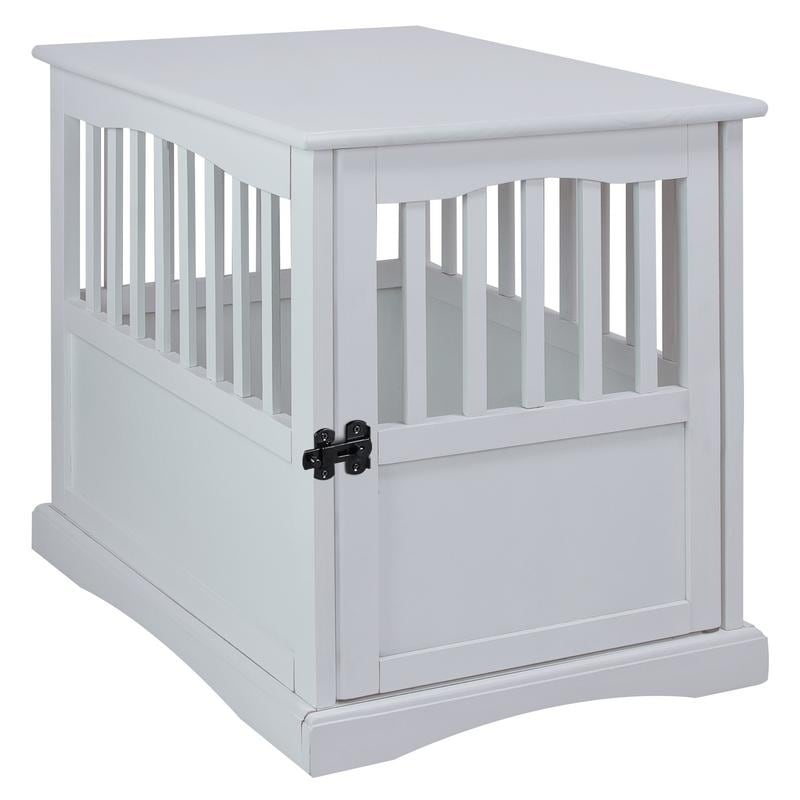Table d'appoint en bois blanc pour cage à animaux avec porte verrouillable