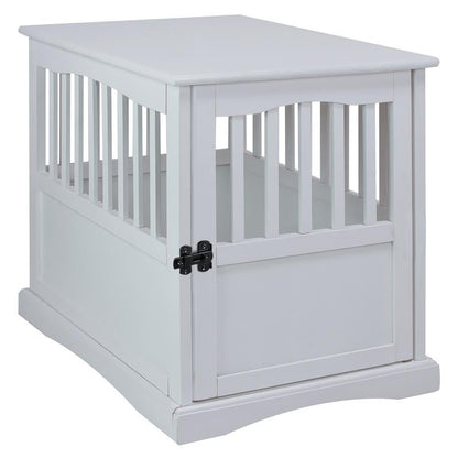 Table d'appoint en bois blanc pour cage à animaux avec porte verrouillable