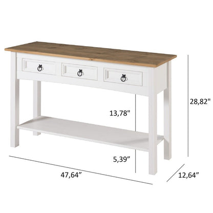 Console d'entrée en bois avec 3 tiroirs Corona | Furniture Dash - N/A