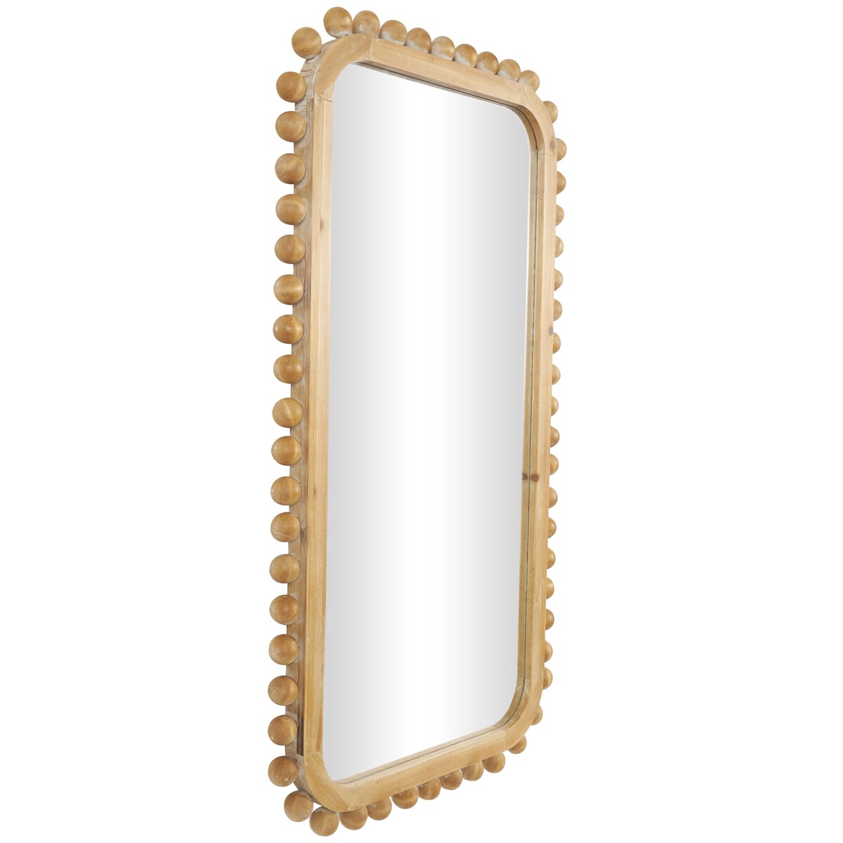 Miroir mural en bois avec cadre perlé - Brun - Roche River Decor