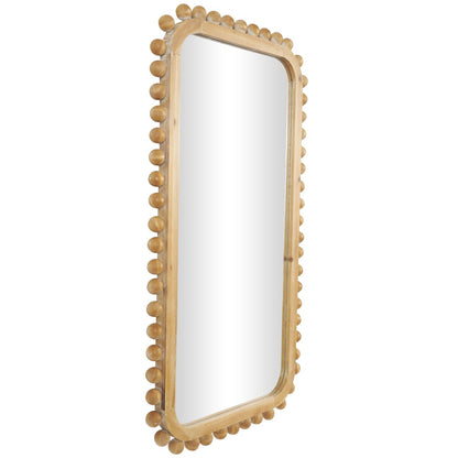 Miroir mural en bois avec cadre perlé - Brun - Roche River Decor