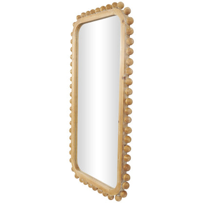 Miroir mural en bois avec cadre perlé - Brun - Roche River Decor
