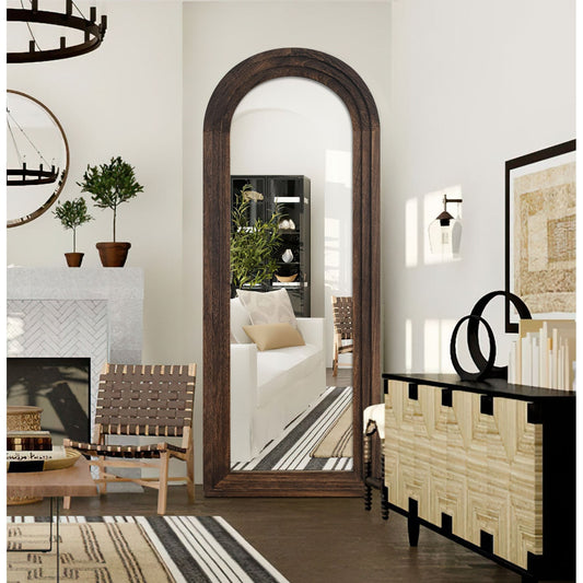 Miroir mural à cadre en bois, style échelle - 64*21