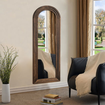 Miroir mural à cadre en bois, style échelle - 64*21