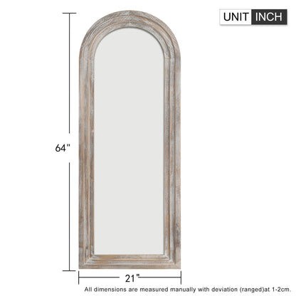 Miroir mural à cadre en bois, style échelle - 64*21