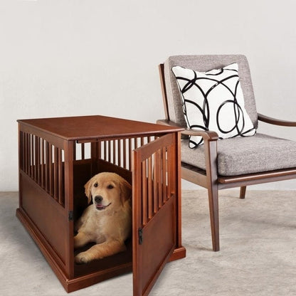 Table d'appoint en bois pour panier pour animaux de compagnie avec porte verrouillable