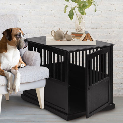 Table d'appoint en bois pour panier pour animaux de compagnie avec porte verrouillable