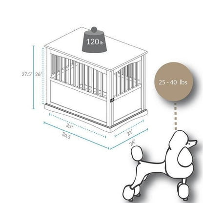 Table d'appoint en bois pour panier pour animaux de compagnie avec porte verrouillable