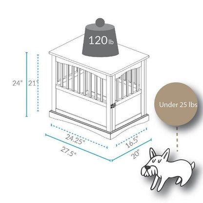 Table d'appoint en bois pour panier pour animaux de compagnie avec porte verrouillable
