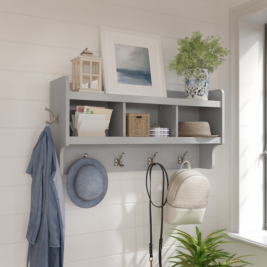 Porte-manteau mural Woodland 40W avec étagère de Bush Furniture