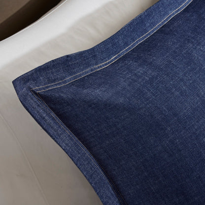 Ensemble de couette en jean Perry Blue de Woolrich, surdimensionné et surrempli.