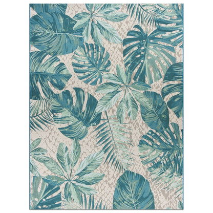 Tapis de sol contemporain à motifs floraux tropicaux pour intérieur/extérieur de World Rug Gallery