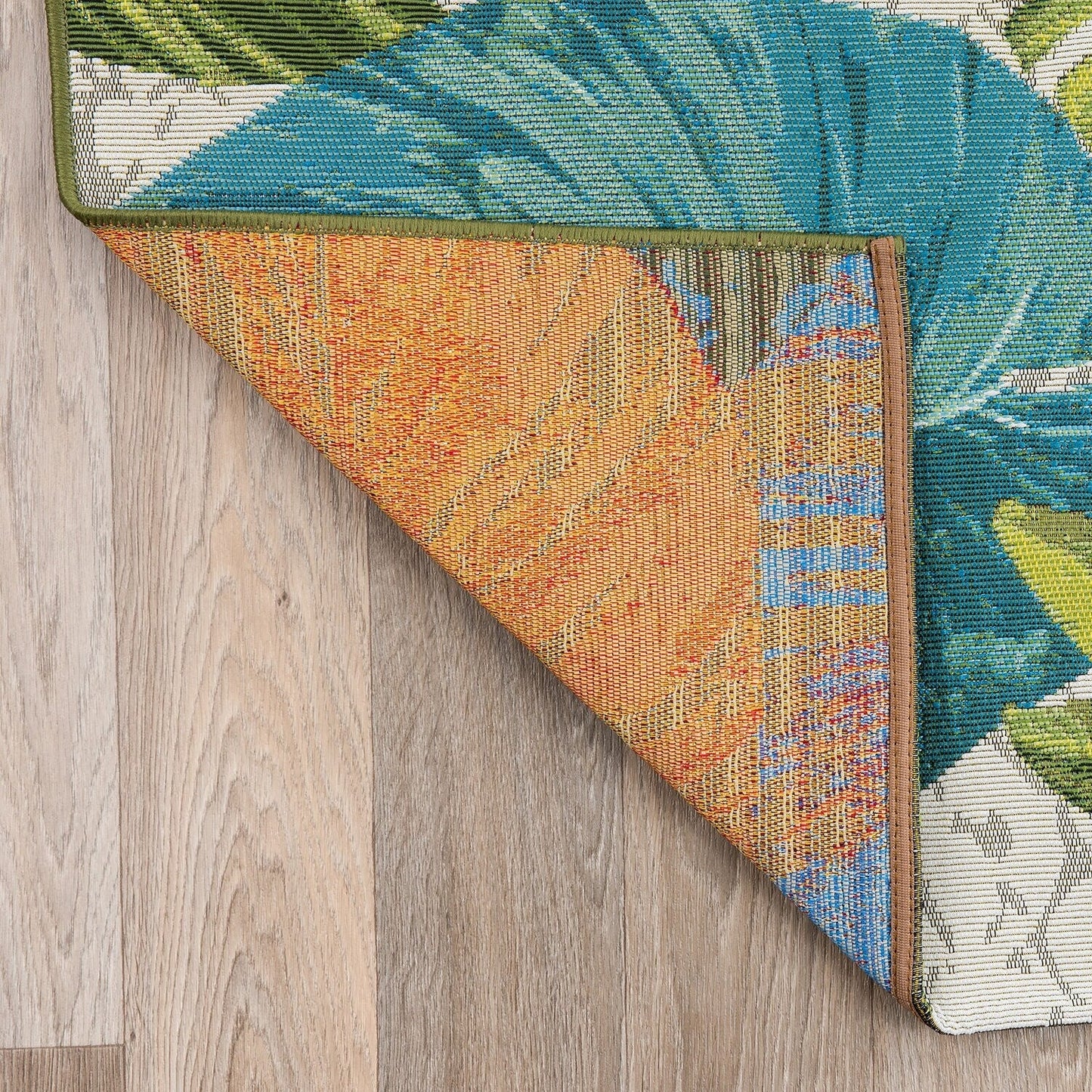 Tapis de sol contemporain à motifs floraux tropicaux pour intérieur/extérieur de World Rug Gallery