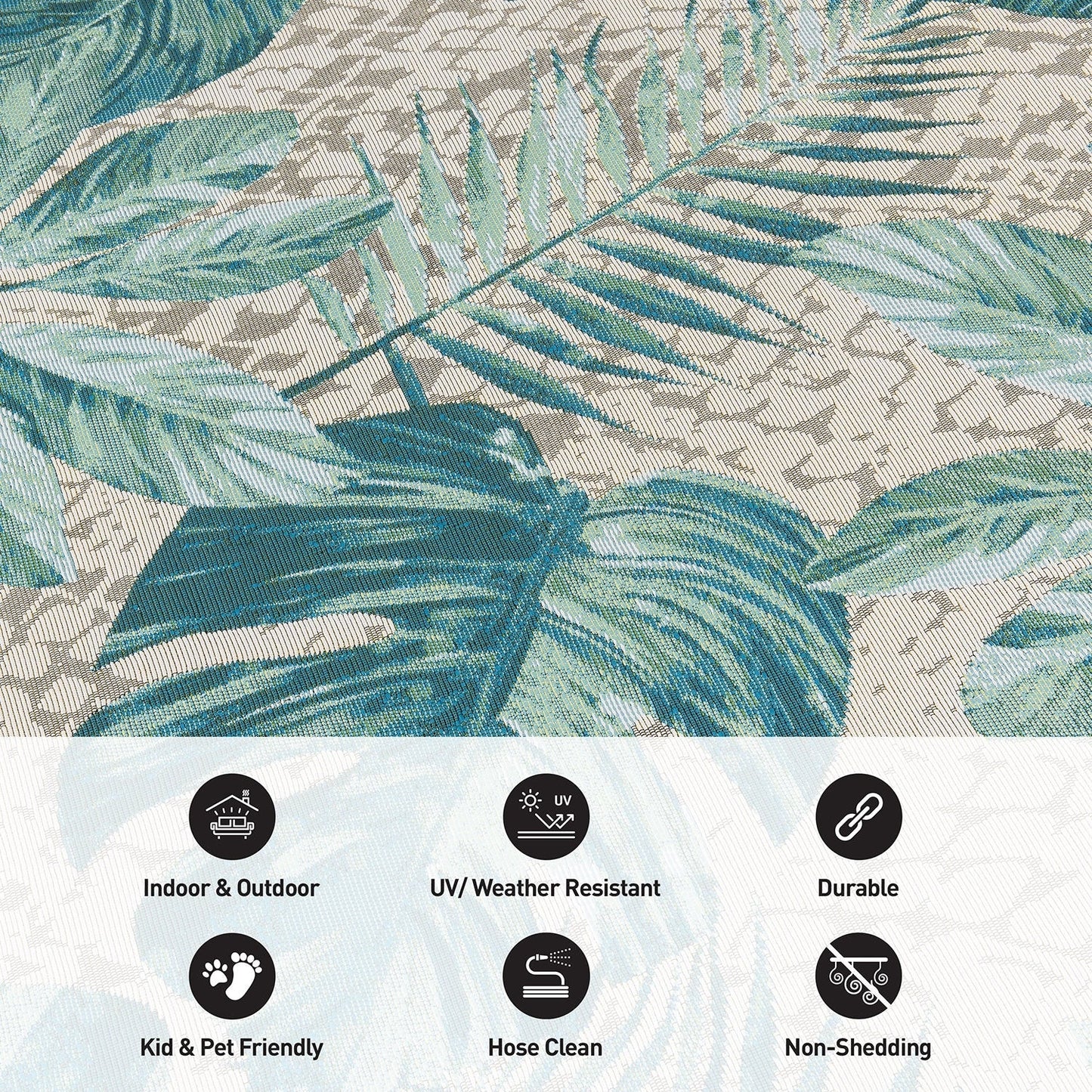 Tapis de sol contemporain à motifs floraux tropicaux pour intérieur/extérieur de World Rug Gallery