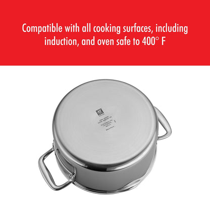 Pochette de cuisson ZWILLING Clad CFX en acier inoxydable et revêtement céramique antiadhésif, 6 qt
